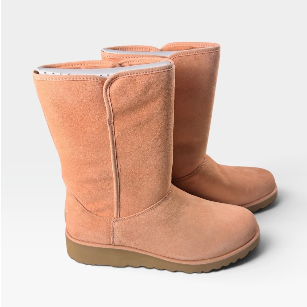 UGG Amie Boot Womens 11 Topaz Suede Water Resistant Wedge Mid Calf New
